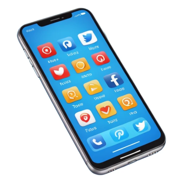 Ads on phone blue colors social media sticker