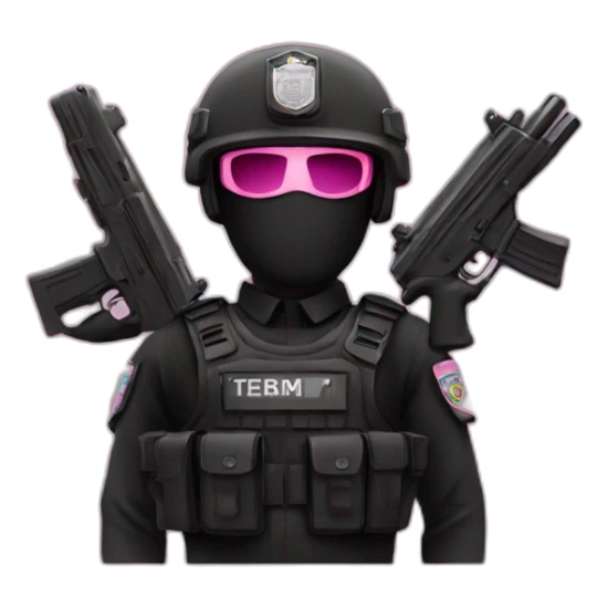 Black Uniform - Anti-Terrorism Police - Pink Gun sticker