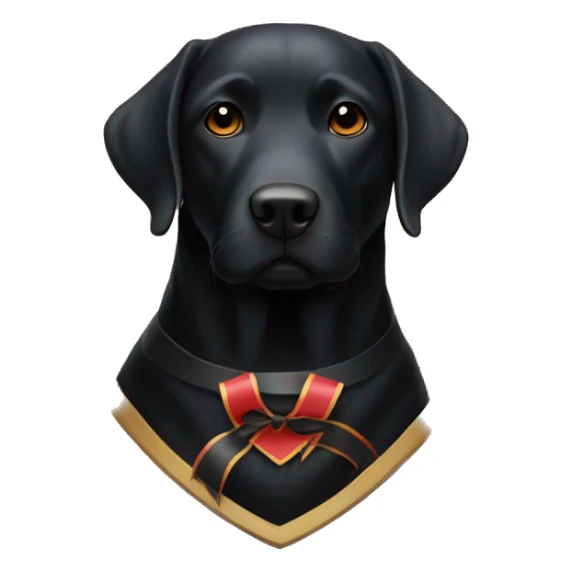 black shield with blacklabrador and ribbon sticker
