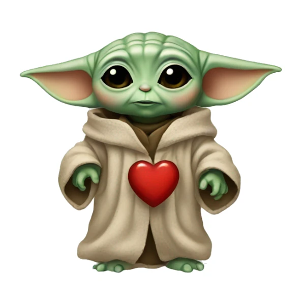 Baby yoda + heart sticker