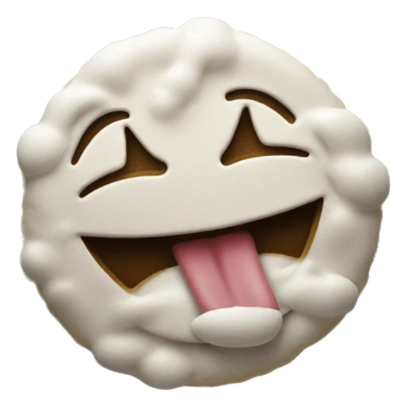 smiley face realistic emoji spreading moeny with tongue out with flour sticker