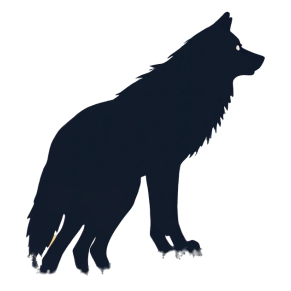 siluet of the Wolf in the forrest looking on the moon sticker