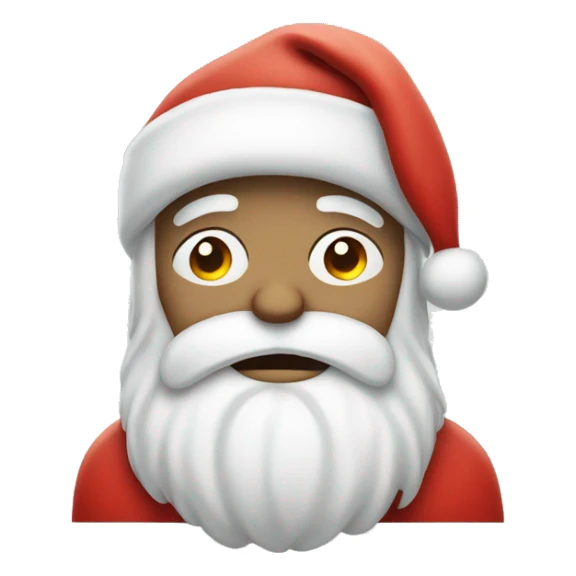 White Santa clause  sad face with a belly ache  sticker