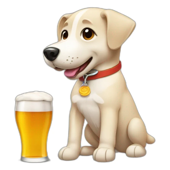 un perrito bebiendo cerveza sticker