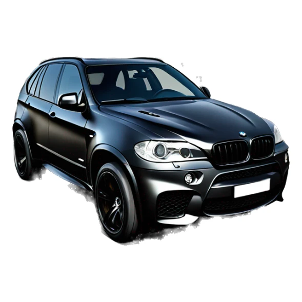 BMW X5M black and number plate RAV 15 sticker