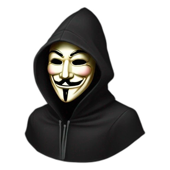 Guy Fawkes mask with black hood disappointed sticker