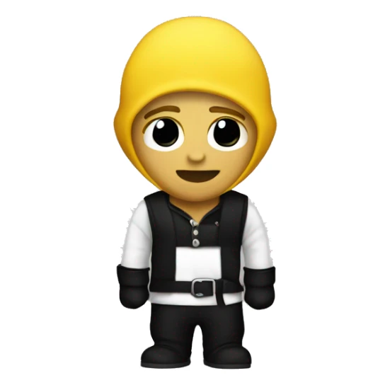 A yellow skin guy in a black and white robber outfit sticker