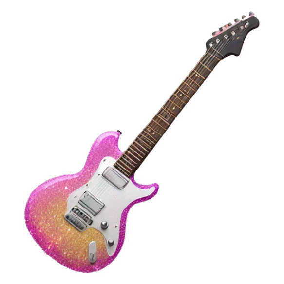 Pink ombre electric guitar with glitter  sticker