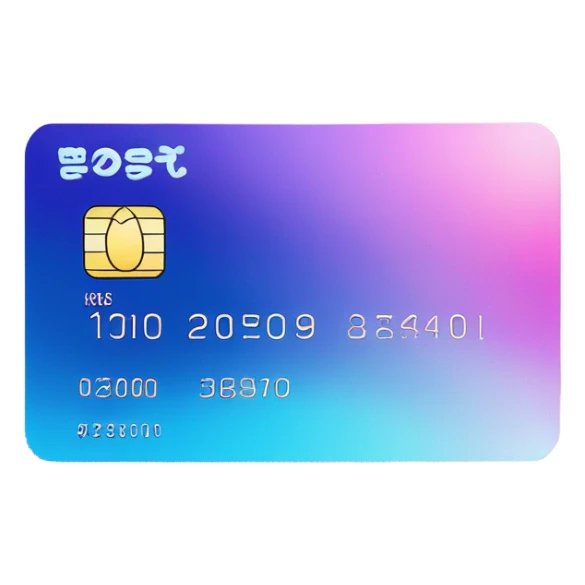 Vaporwave color themed credit card emoji, DO NOT INCLUDE NUMBERS OR TEXT sticker