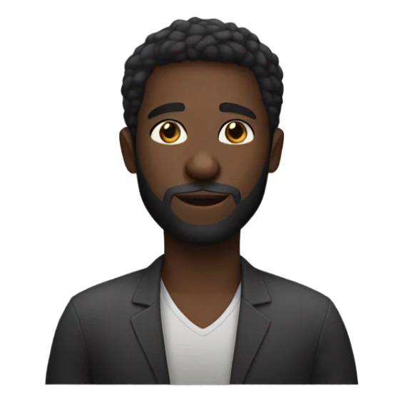 Handsome deep dark skin man with beard and fade sticker