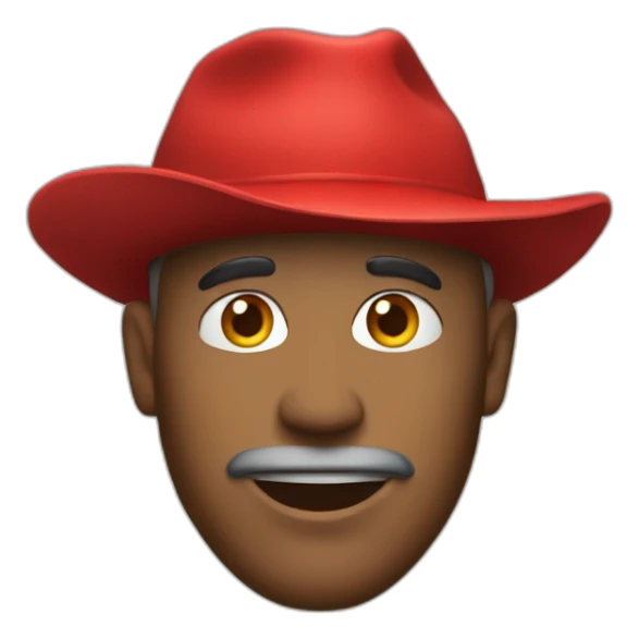 a man with a red hat but WE Can see aller thé body  sticker