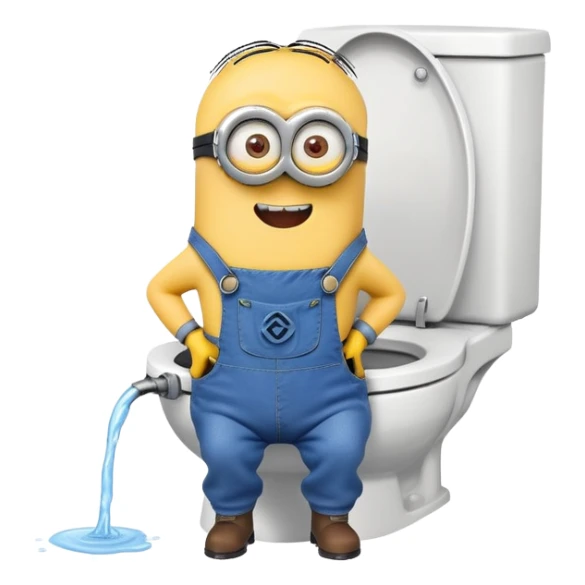 A minion popping out of the toilet  sticker