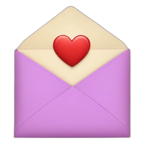 a letter envelope with a heart coming out of it sticker
