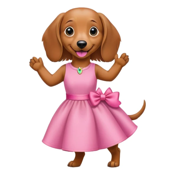 Dachshund in a pink dress sticker