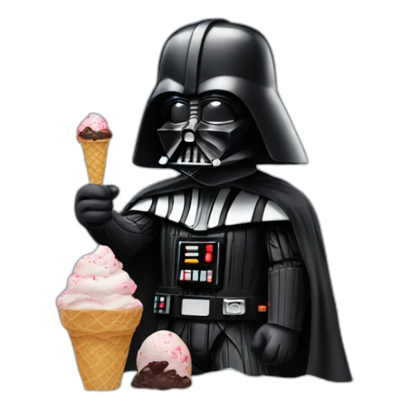 Darth vador eating ice cream sticker