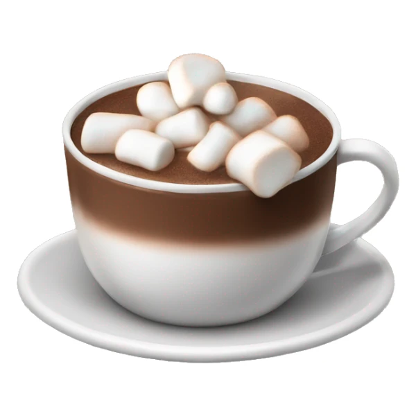 Cup of hot chocolate with marshmallow sticker