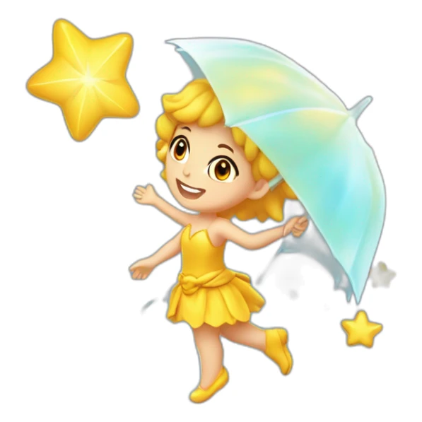 fée clochette avec une pluie d'étoiles brillantes sticker