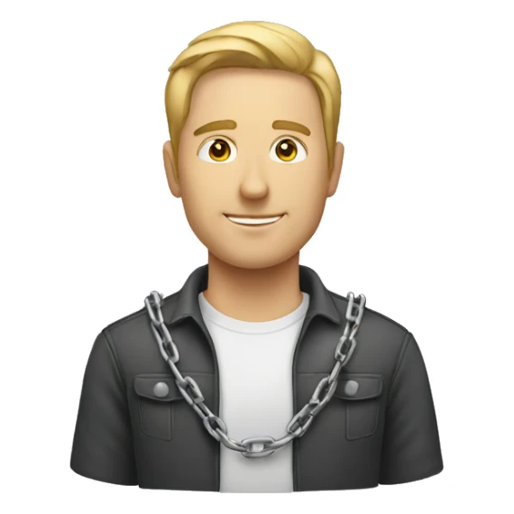 white male icon of people standing horizontally in a chain sticker