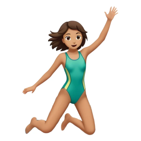 girl jumping off a bridge over water sticker