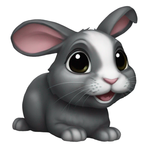 a rABBIT NAMED CHARLOTTECWITH BLACK MEWING  sticker