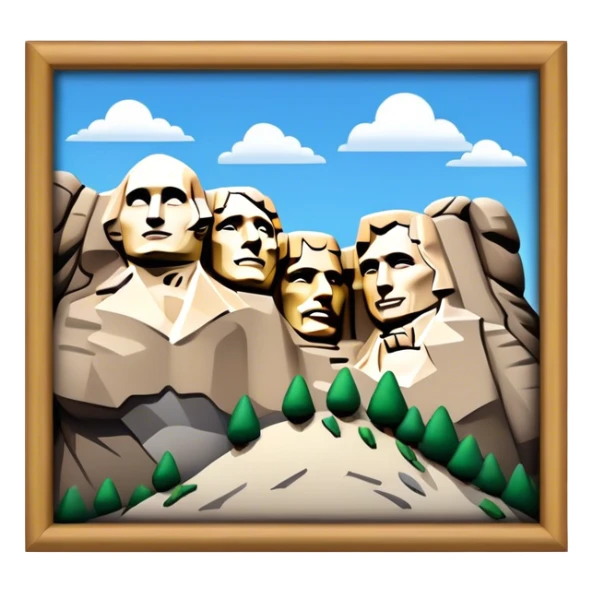 Cinematic Realistic Mount Rushmore Emoji sticker