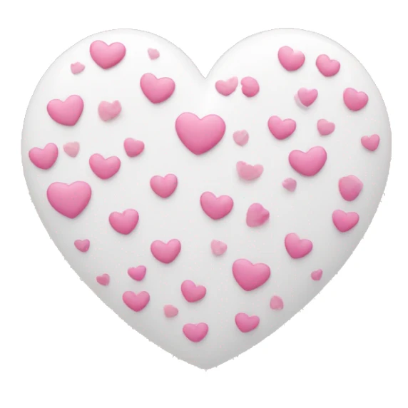 White heart with little pink hearts around sticker