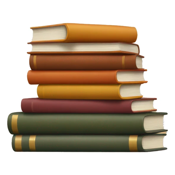 Stack of books in autumnal tones sticker