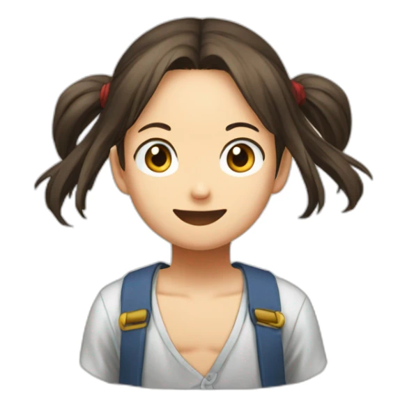 Tête de Luffy en fille avec des cheveux longs sticker