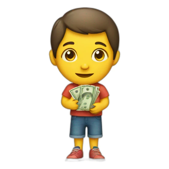 child with money sticker