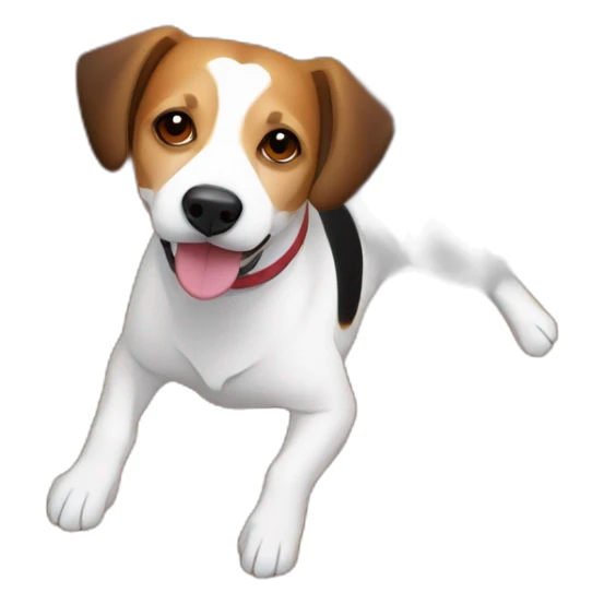 older beagle jack russell mix dog laying in fall leaves sticker