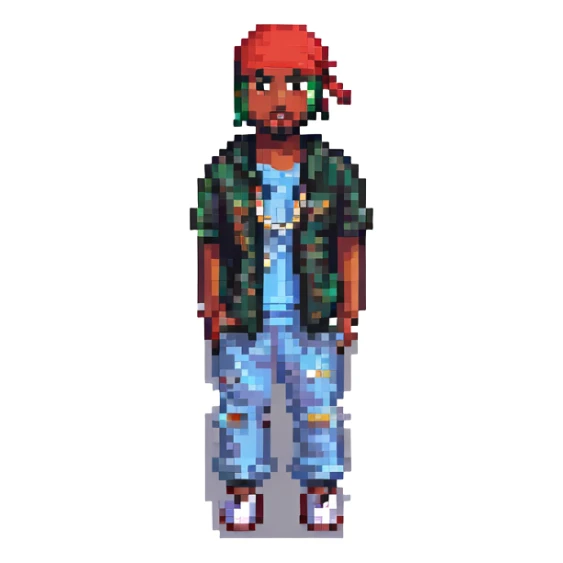 2Pac в полный рост, no background sticker