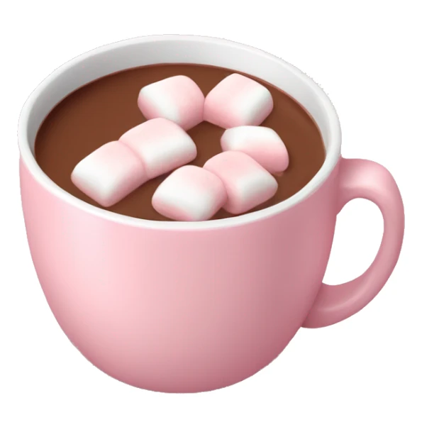 Light Pink mug of hot chocolate with marshmallows  sticker
