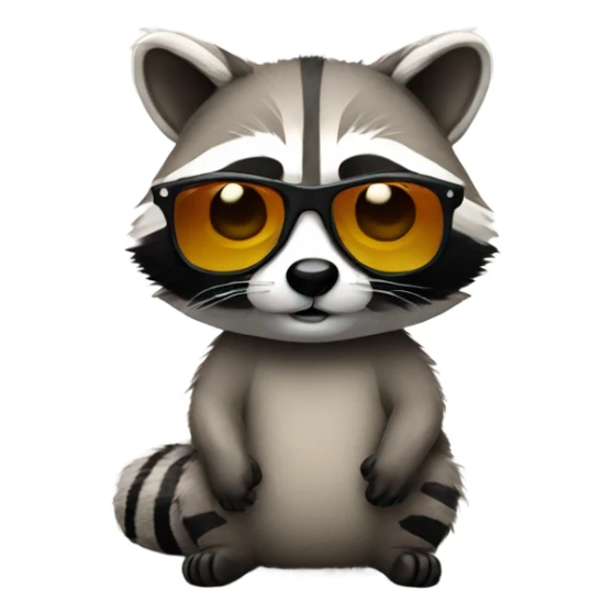Cute raccoon with sunglasses sticker