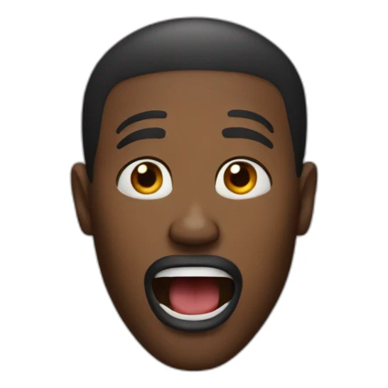 Black man with mouth wide open in shock sticker