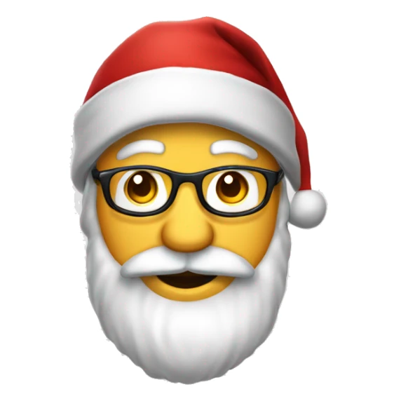Père Noël mignon avec un tuque et lunettes dorées  sticker