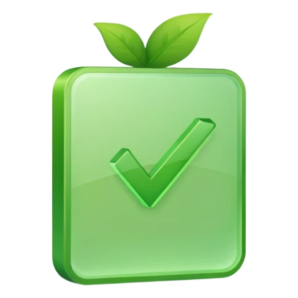 green checkmark in the form of a checkbox, simple, clear, no text, variation 1 sticker
