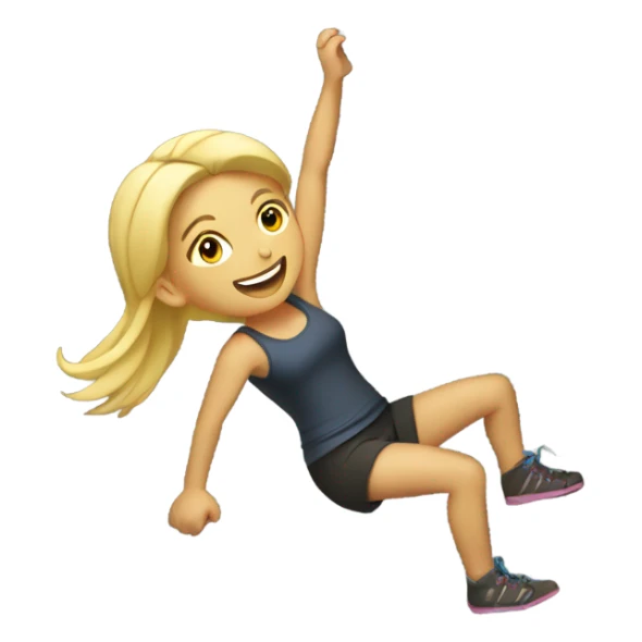 Blonde girl bouldering  sticker