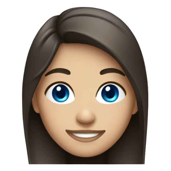 brunette with blue eyes smiling sticker