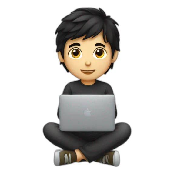 beautiful-programmer-boy-with-black-hair-working-with-macbook sticker