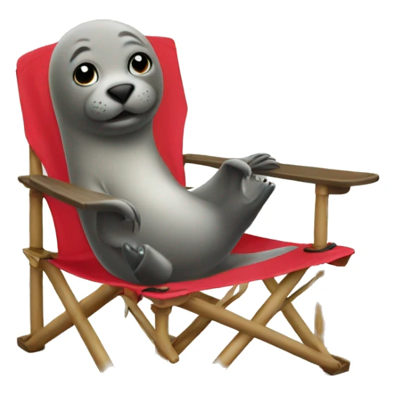 seal in a camp chair sticker