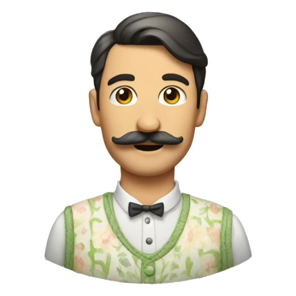 Men with moustaches and summer long dress sticker