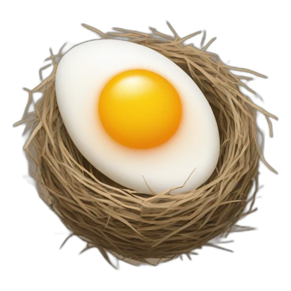 large egg among other small ones in the nest, without the yolk showing sticker