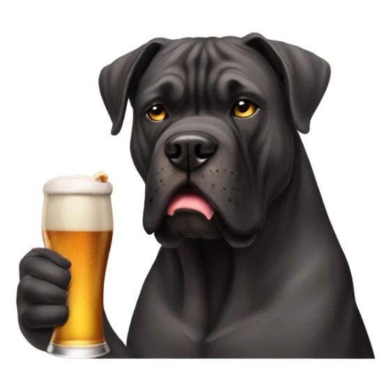 A Cane Corso holding a beer and smoking a cigar. sticker