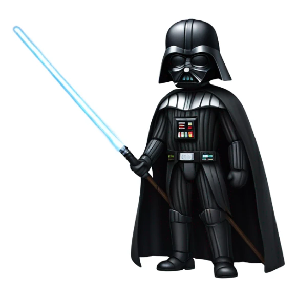 Realistic Darth Vader with a saber staff and a menacing look  sticker