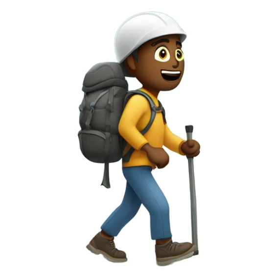 Man hiking mountain with sign that says “go for it!” sticker