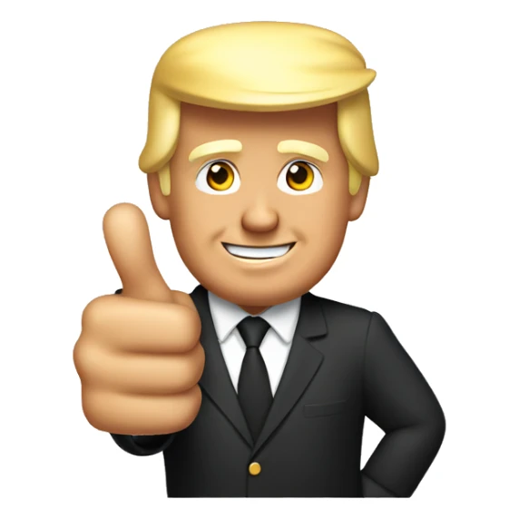 Donald Trump showing thumbs up sticker