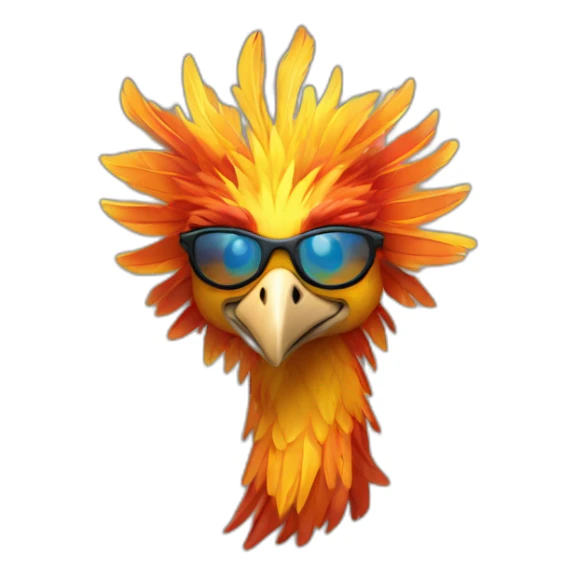 un phoenix avec des lunette de soleil sticker
