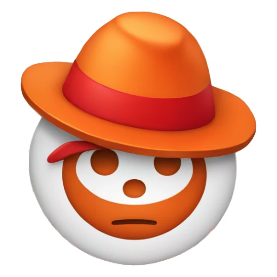Red hat on a standard Orange clown emoji sticker
