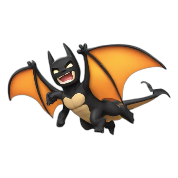 batman flying on top of a charizard sticker
