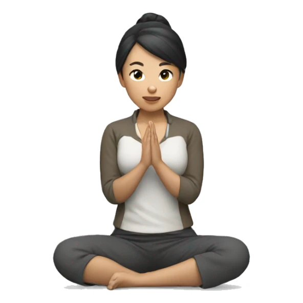 asian woman kneeling  sticker